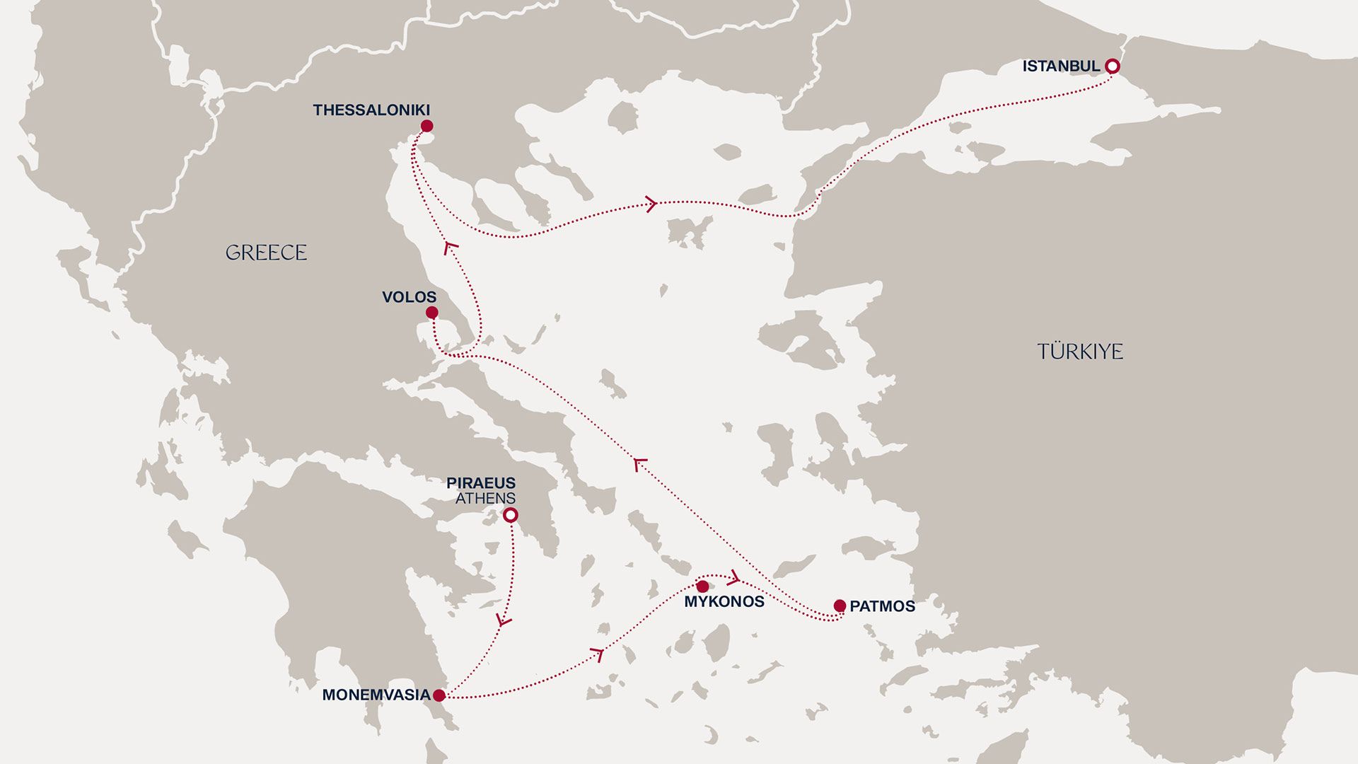 A Journey through Greek Mythology to the Gallipoli Straits Itinerary Map